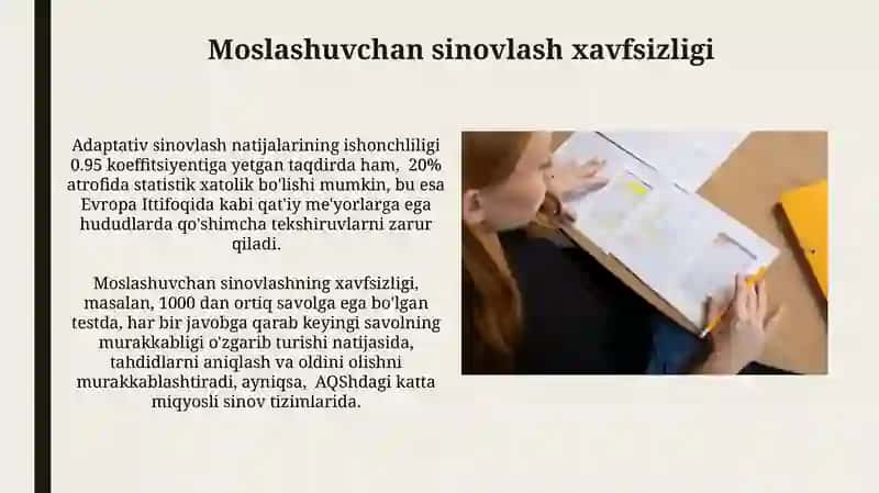 Moslashuvchan sinovlash algoritmlari 4