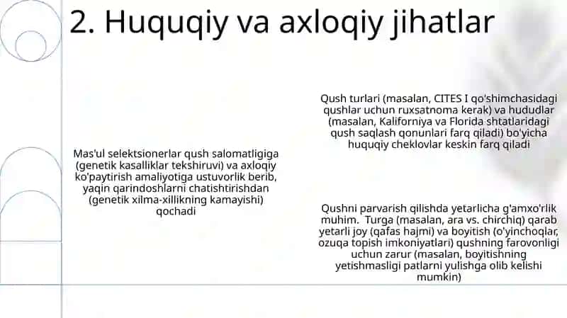 Qafasda qushlarni saqlash va parvarishlash 4