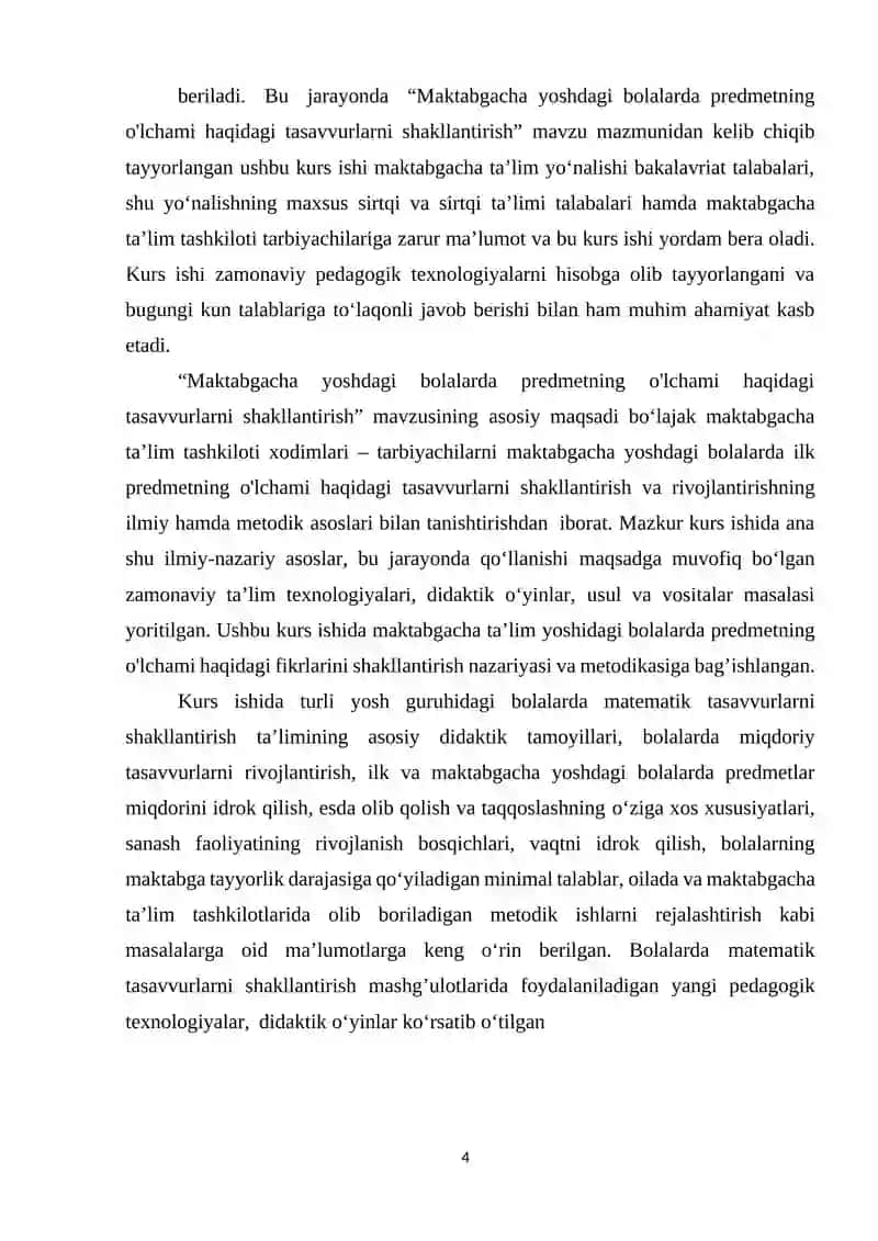 Maktabgacha yoshdagi bolalarda predmetning o'lchami haqidagi tasavvurlarni shakllantirish 4