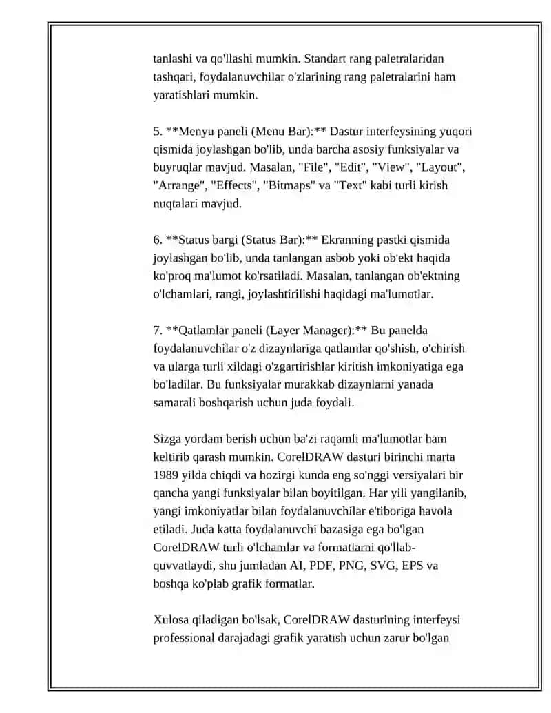 CORELDRAW DASTURI YORDAMIDA RASMLARNI QAYTA ISHLASH 4