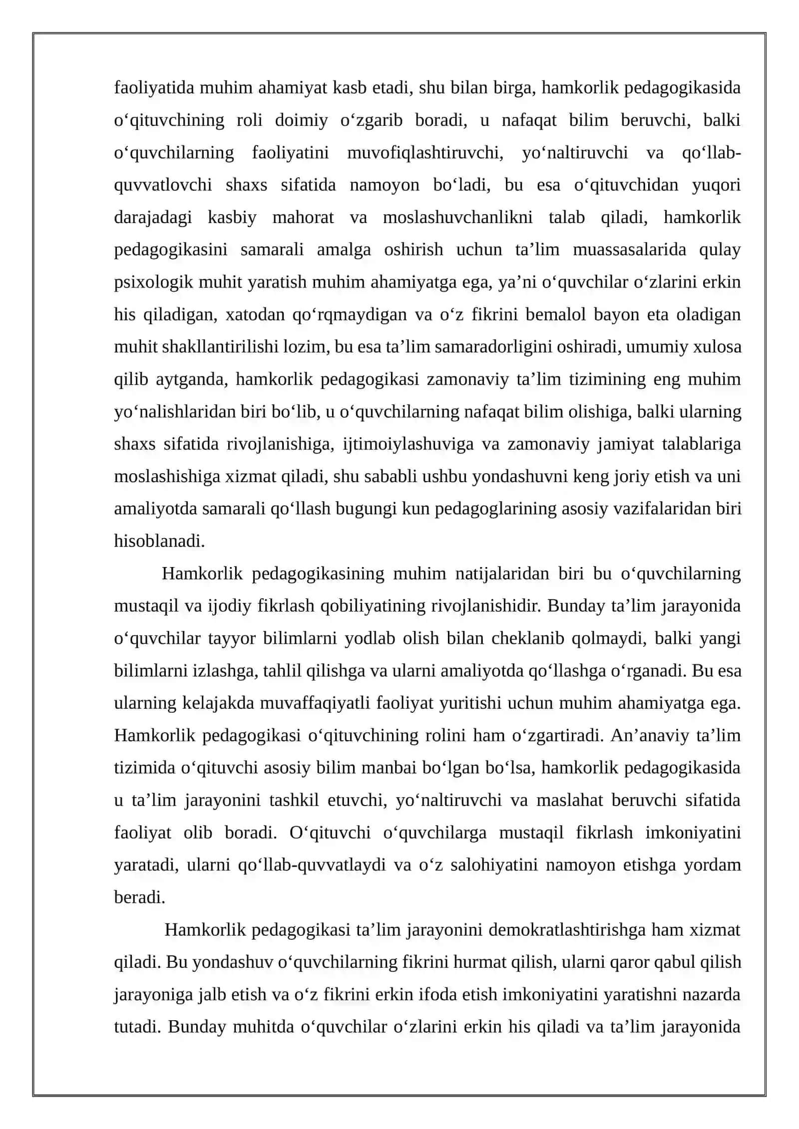 Hamkorlik pedagogikasining tarkibiy qismlari va hozirgi zamon 4