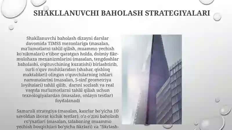 TIMSS xaqaro baholash dasturi asosida zamonaviy darslarni loyihalashtirish 4