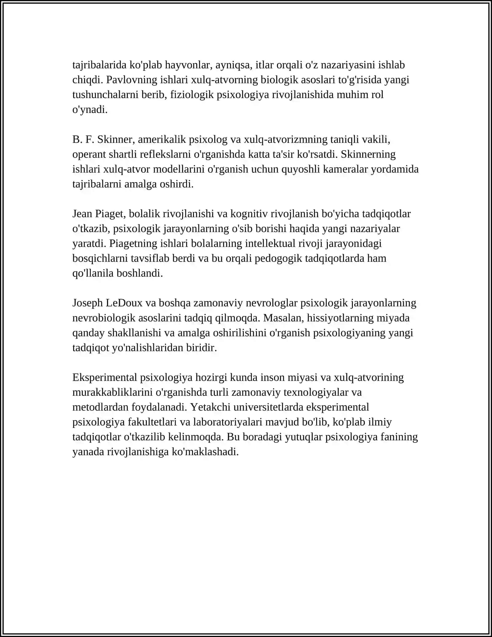 EKSPREMENTAL PSIXOLOGIYA GOGO FOROZ VA UNI TEKSHIRISH 4