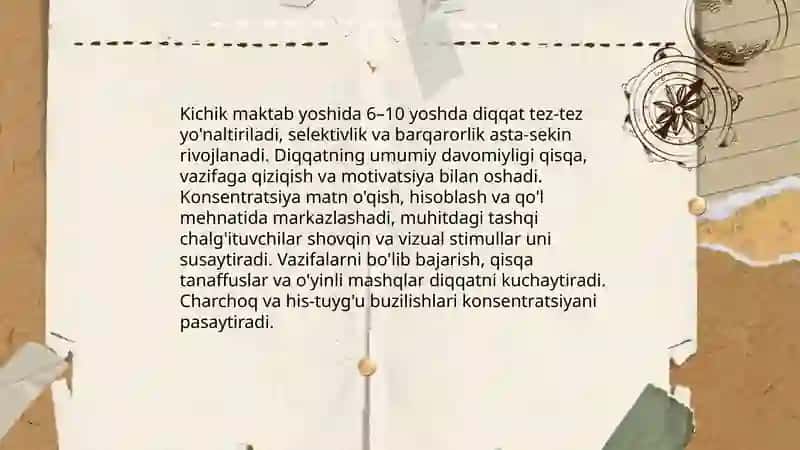 Kichik maktab yoshi davrida psixik rivojlanish xususiyatlari 4
