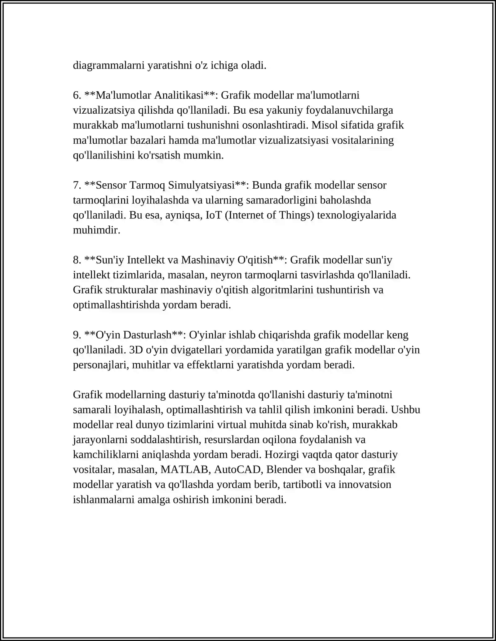 DASTURIY TAMINOTDA GRAFIK MODELLARDAN FOYDALANISH 4