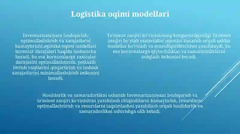 Materiallar Oqimini Boshqarishda Logistik Yondashuv Samarasi 4