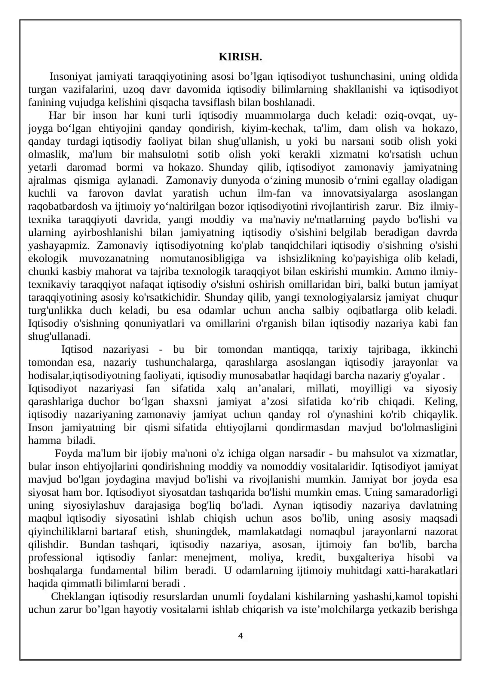 Iqtisodiyot fanining jamiyat taraqqiyotidagi o’rni 4