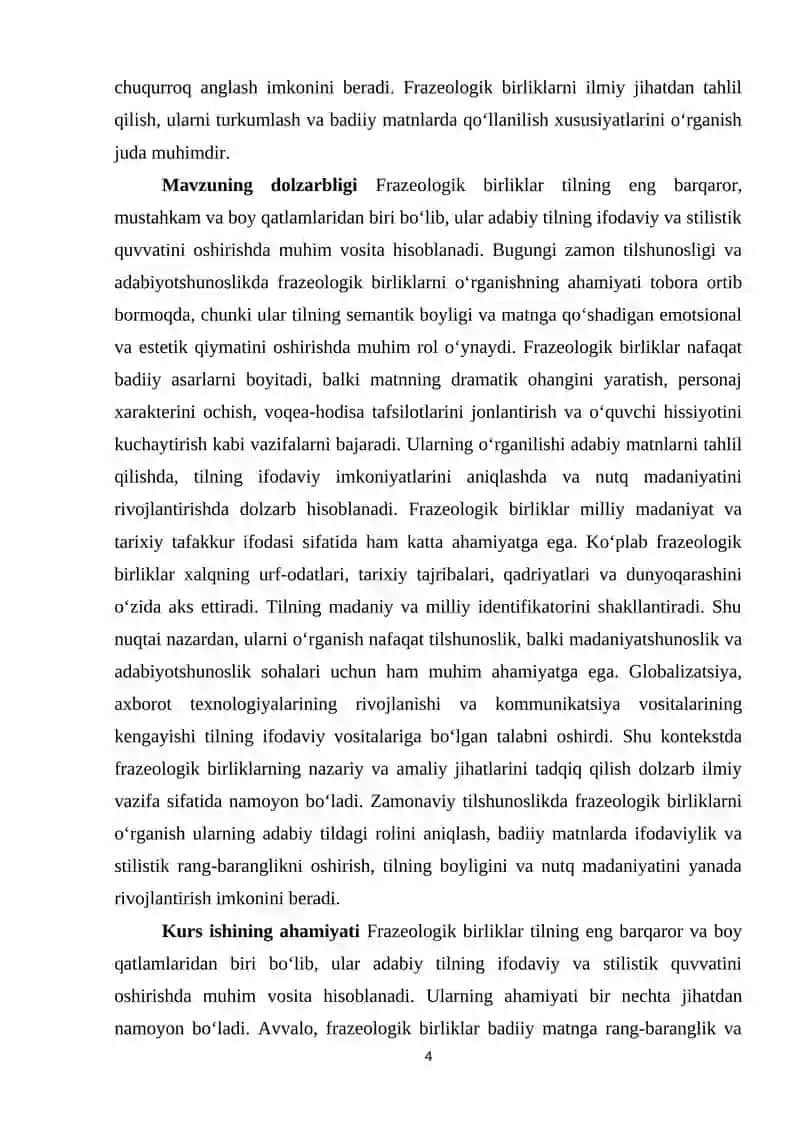 Frazeologik birliklarning adabiy tildagi o'rni va xususiyatlari 4