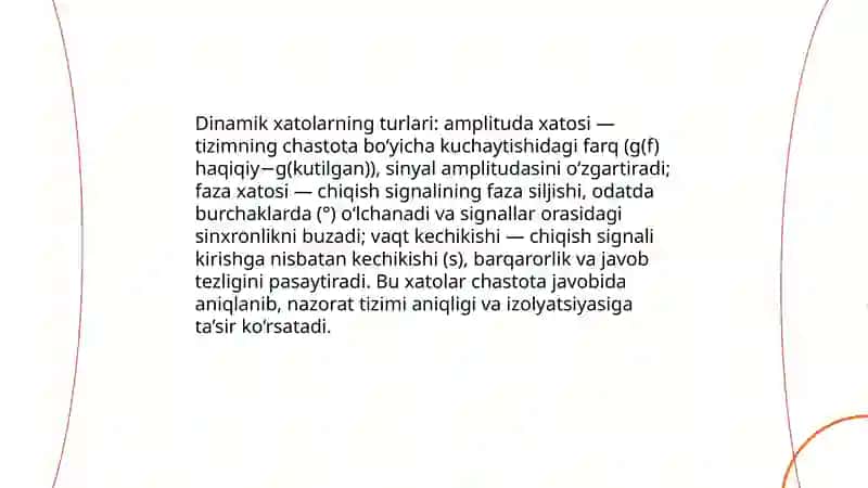 Dinamik xatolar 4