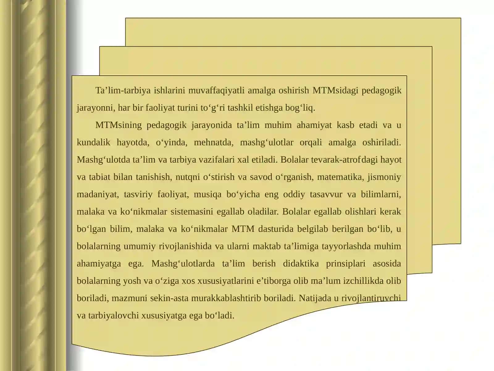MAKTABGACHA TA’LIM TASHKILOTIDA TA’LIM-TARBIYAVIY ISHLARNI TASHKIL ETISH 4