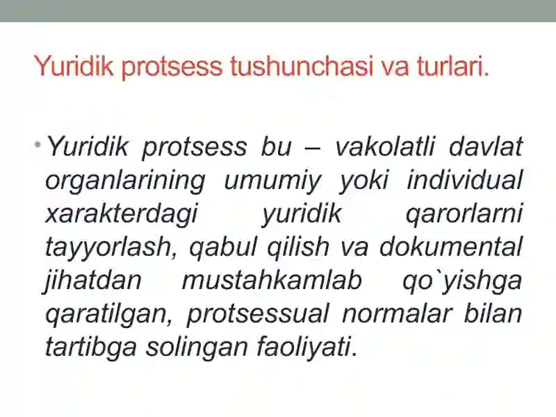 Maʼmuriy tartib-taomillar tushunchasi va tasnifi. Xorijiy mamlakatlar maʼmuriy tartib 4