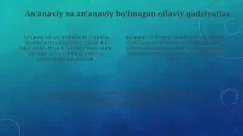 Ta'lim Mavzulari - Oila Qadriyatlariga Nisbatan An'anaviy va Noan'anaviy Yondashuvlar 4