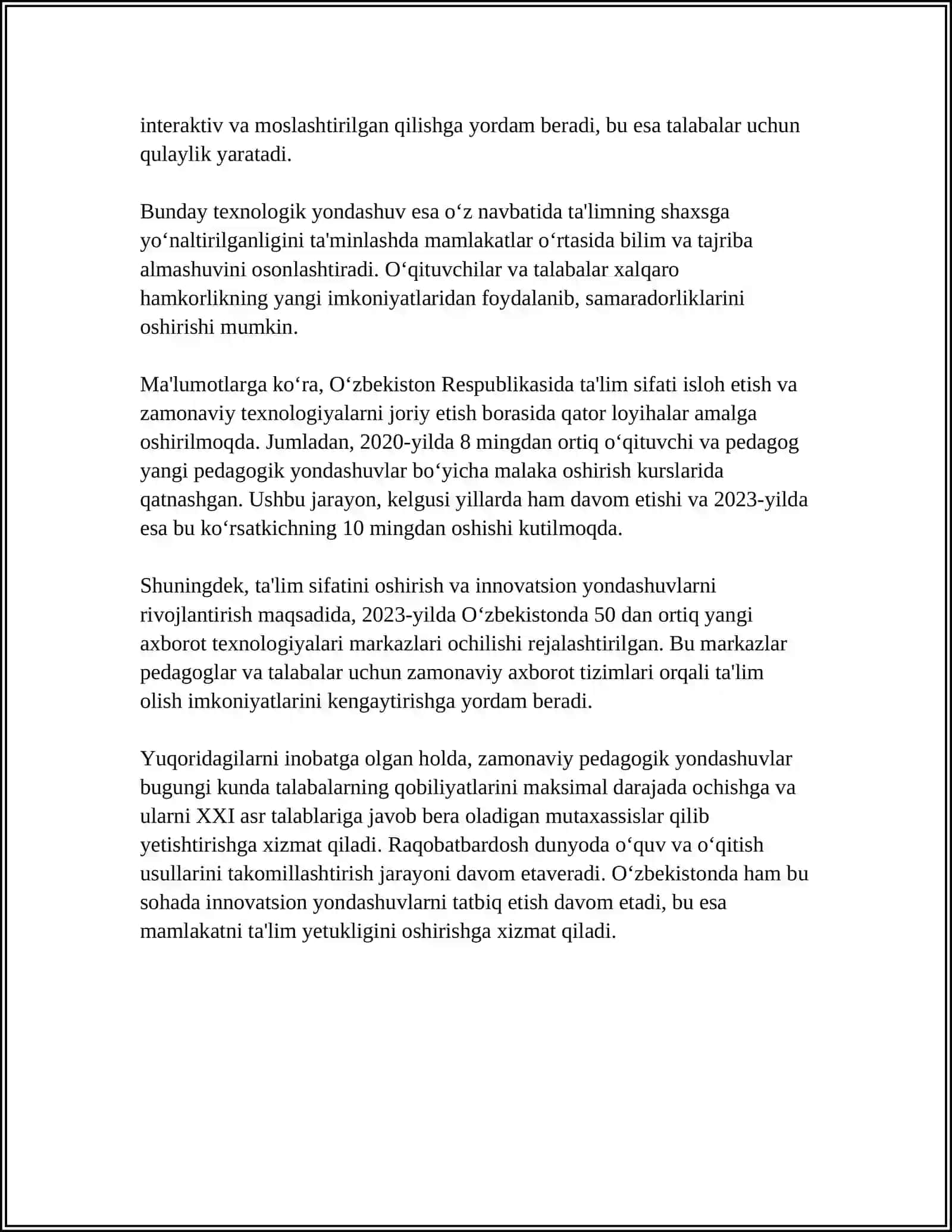 TARBIYA TIZIMIGA PEDAGOGIK YONDASHUV 4