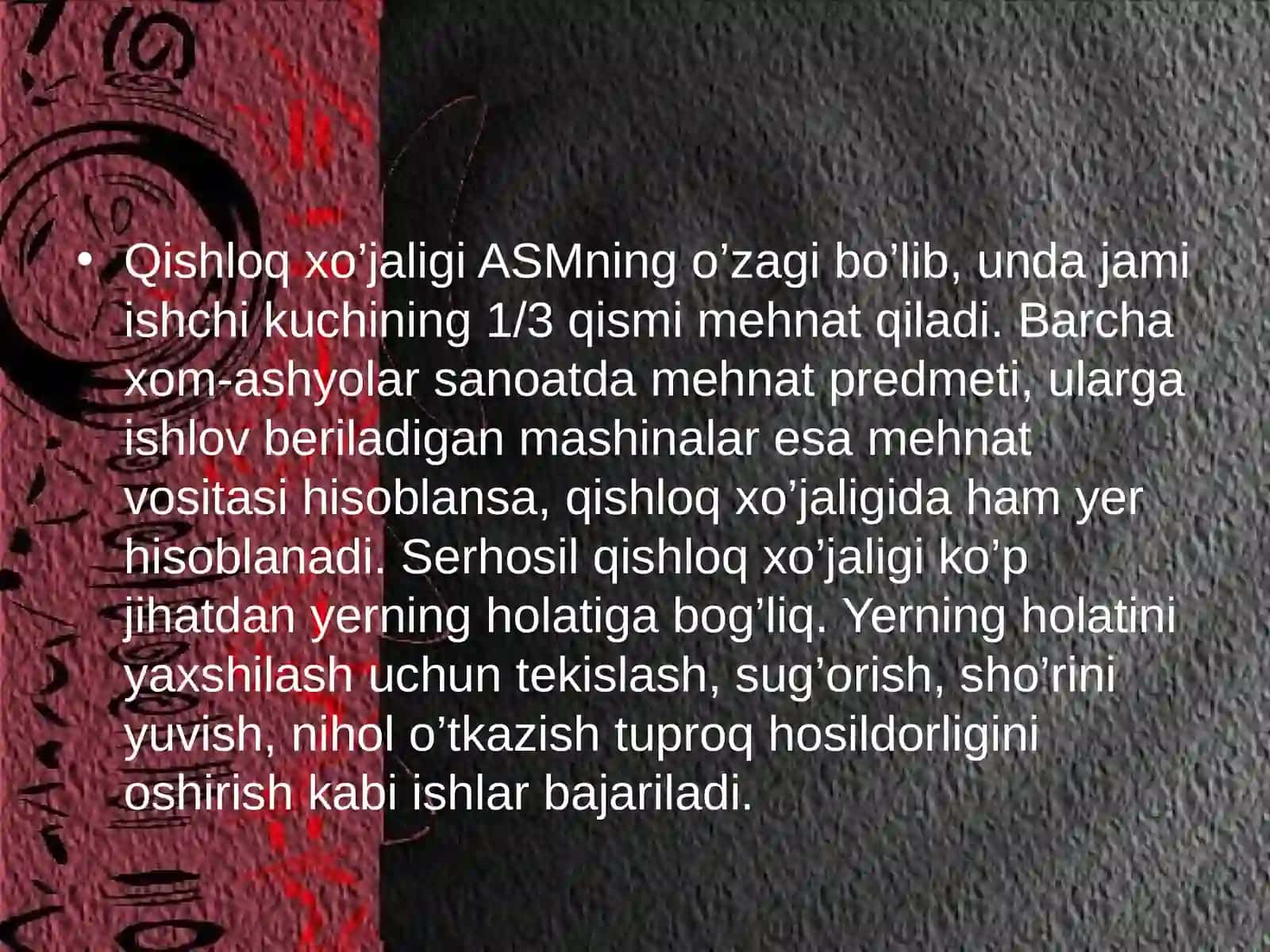 O'zbekistonda qishloq xo'jaligi va sanoat sohasidagi o'zgarishlar 4