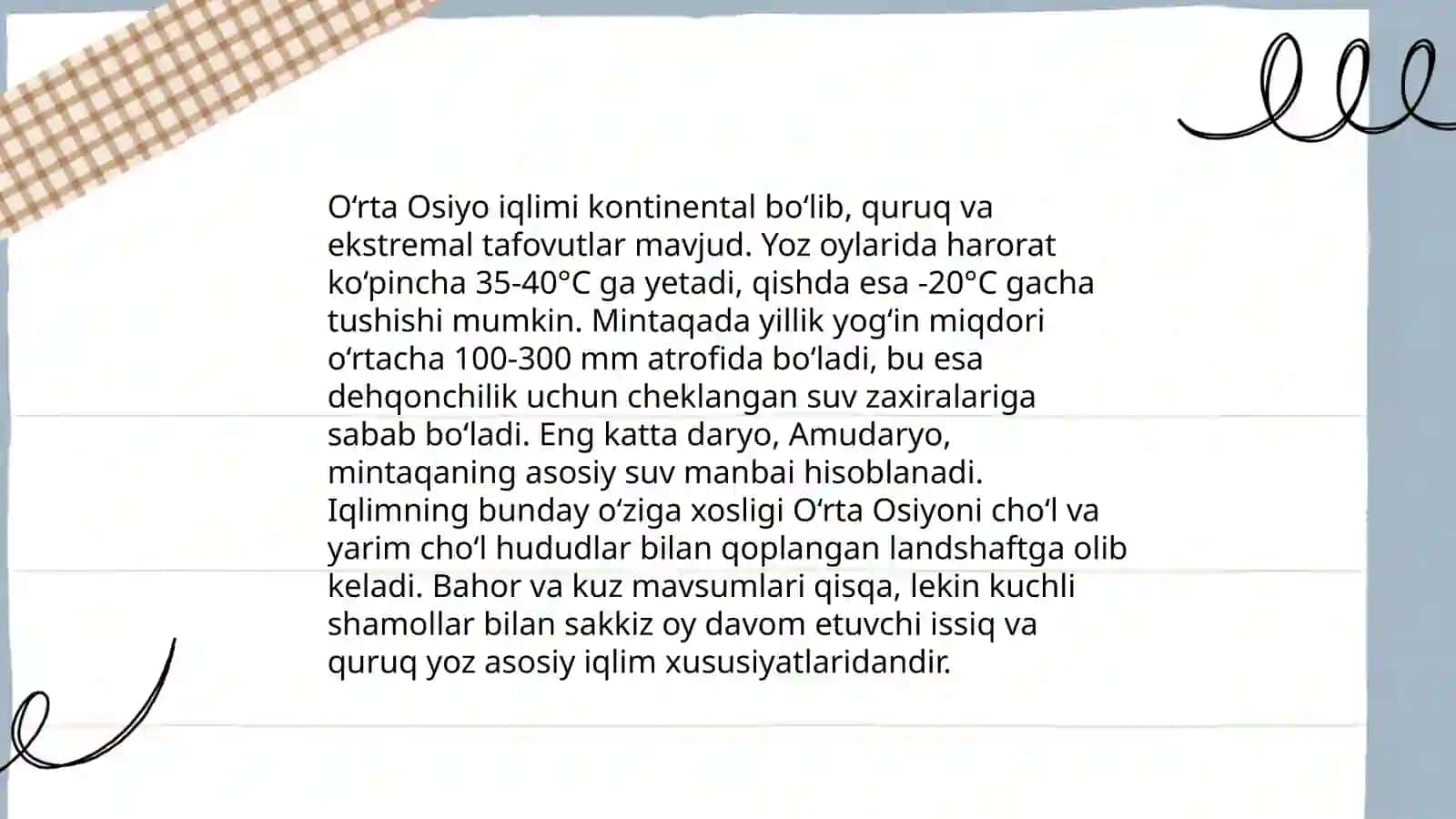 O‘rta Osiyo geografiyasi 4