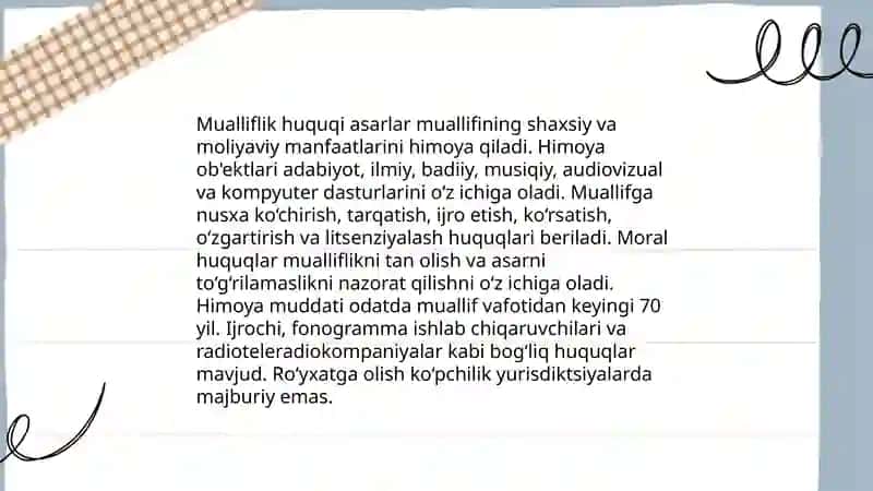 INTELEKTUAL MULK VA INNOVATSIYALARNI HUQUQIY HIMOYA QILISH 4