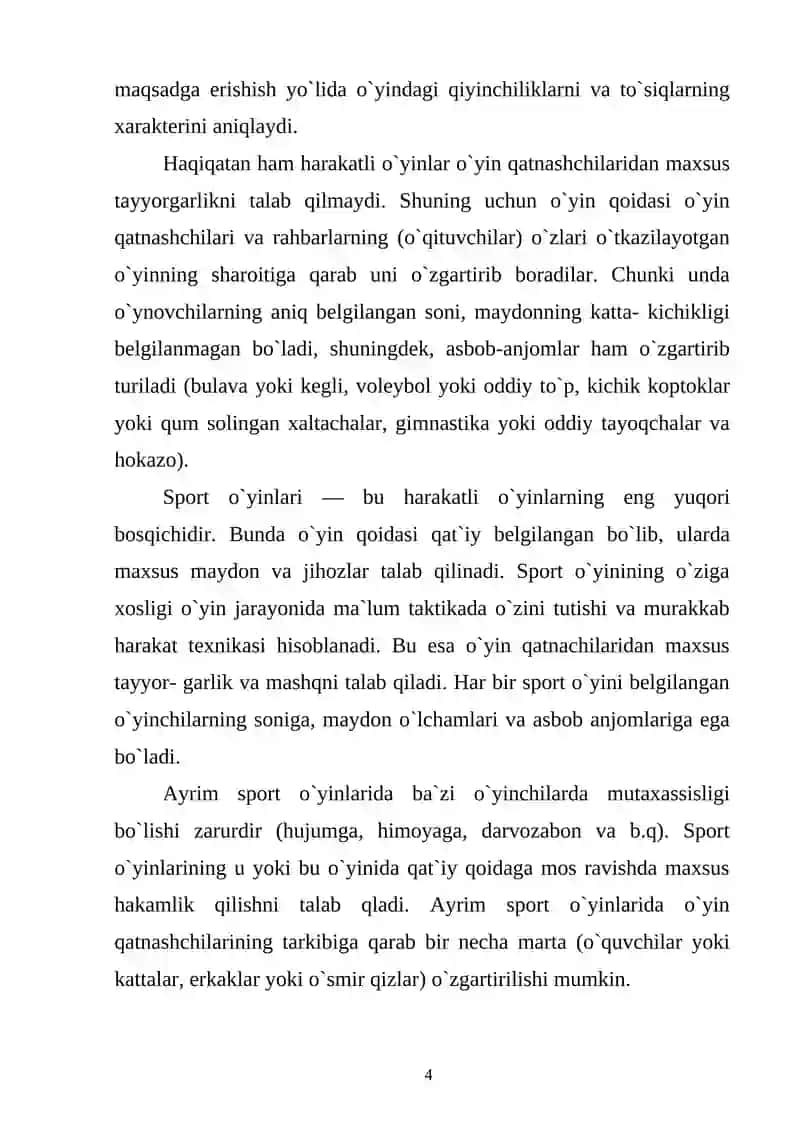 HARAKATLI OʻYINLAR JISMONIY MADANIYATNI TARBIYALASHNING ASOSIY METODI VA VOSITASI SIFATIDA 4