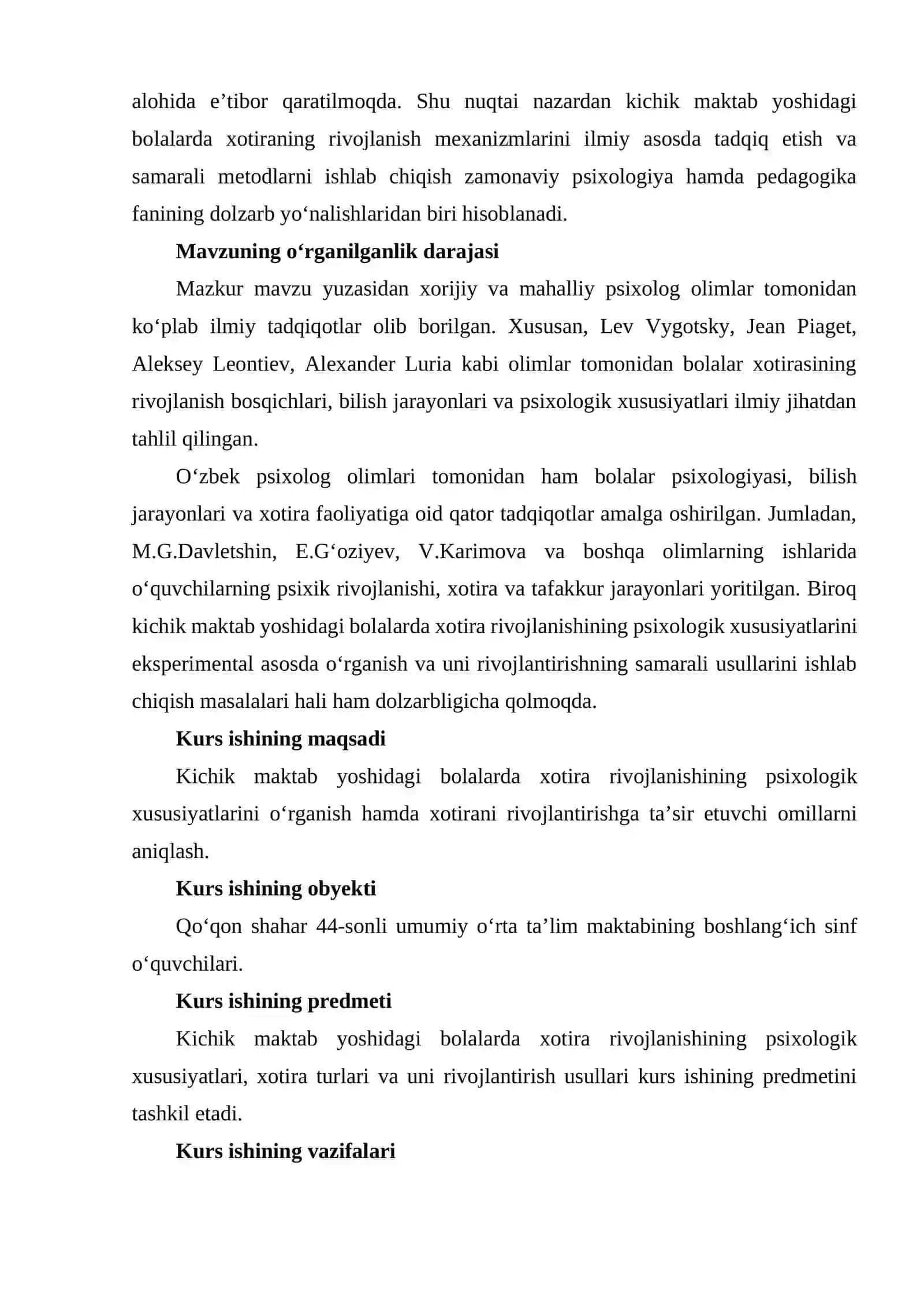 Kichik maktab yoshidagi bolani xotirasini rivojlanish xususiyatlari 4