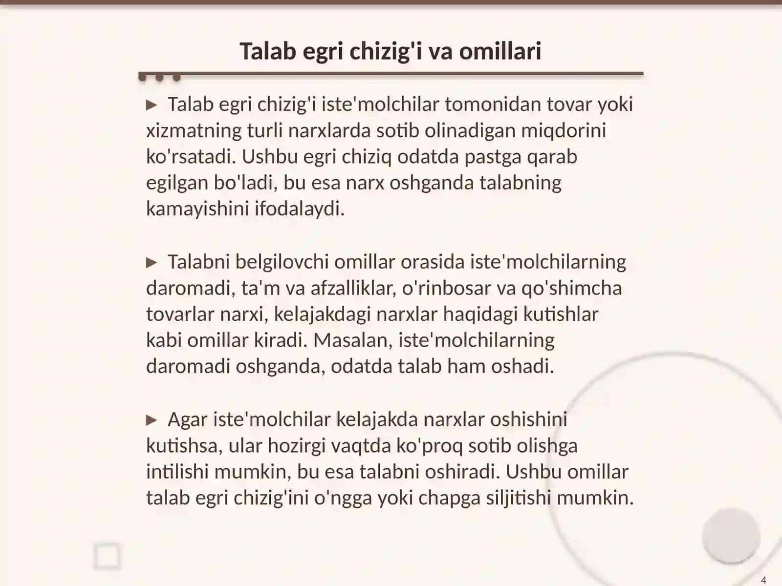 Talab va taklif qonuni 4
