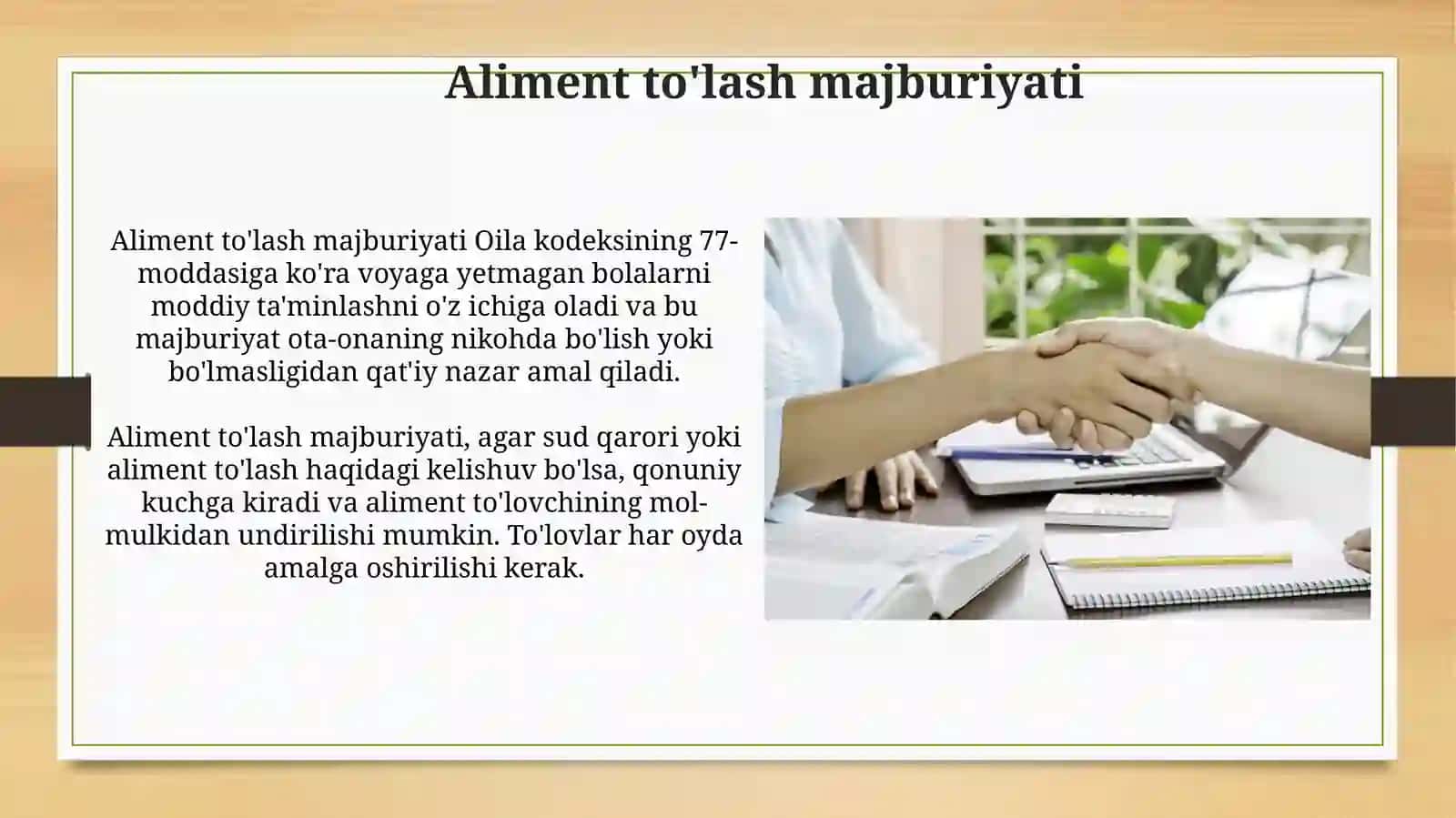 Aliment to'lash majburiyatlari va miqdori 4