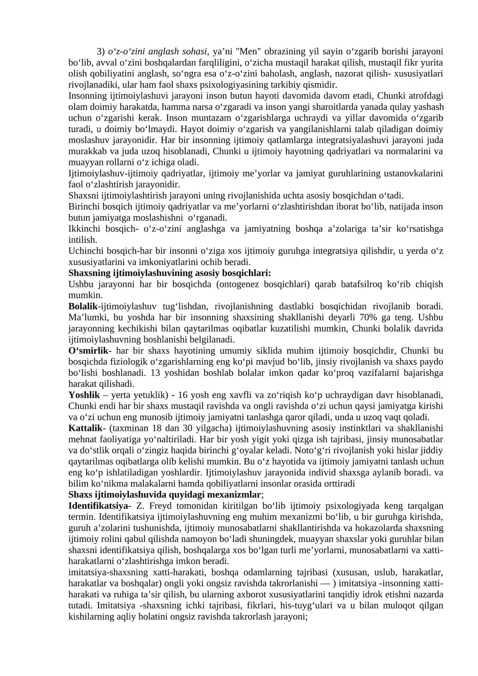 Shaxs Ijtimoiylashuvi va Ijtimoiy Xulq Atvor 4