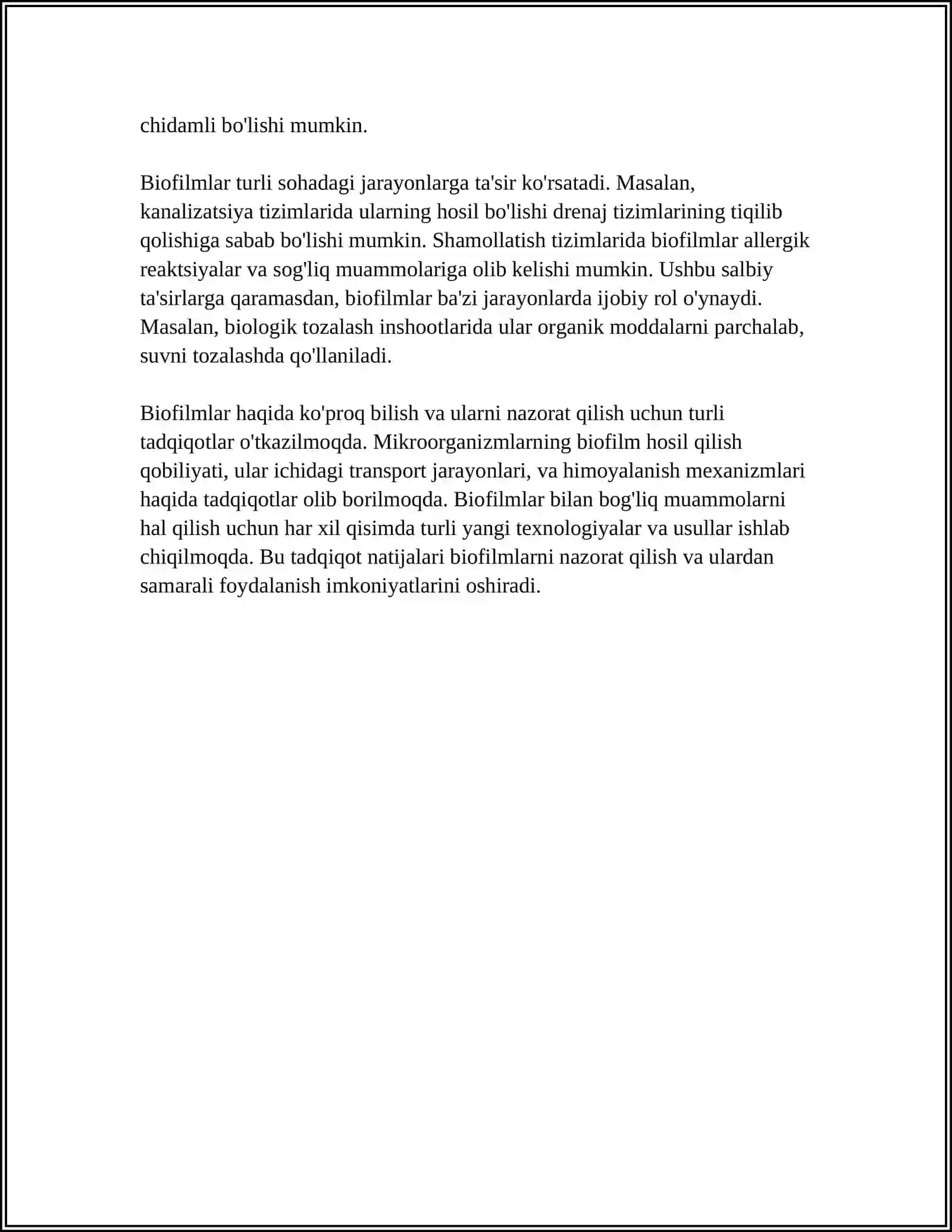 BAKTERYALARNING BIOPLYONKAHOSIL QILISHI. USING PRAKTIK AHAMIYATI 4