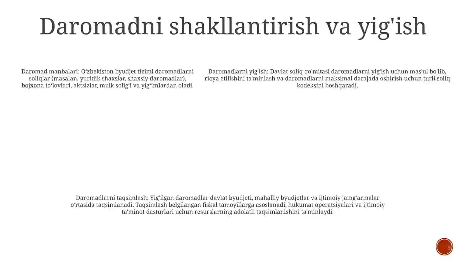 OʻZbekiston Respublikasida Byudjet Tizimi 4