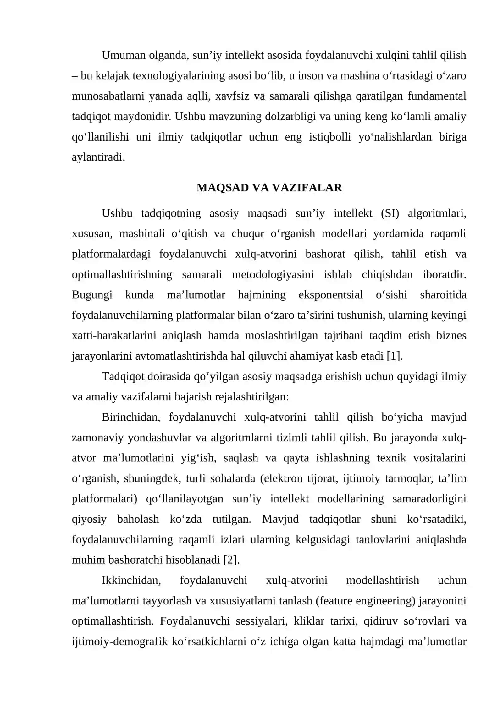 SUNIY INTELLEKT ASOSIDA FOYDALANUVCHI XULQINI TAHLIL QILISH 4