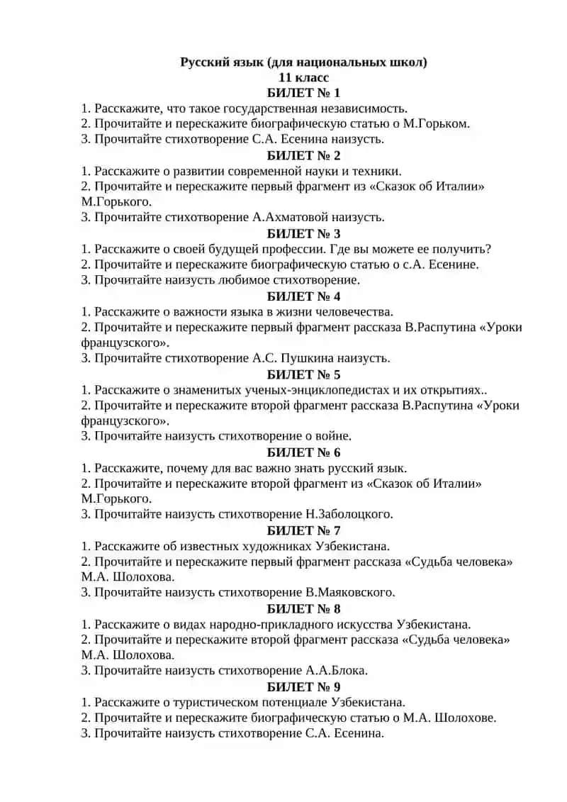 Методические рекомендации по проведению итоговой государственной аттестации по предмету Русский язык 4