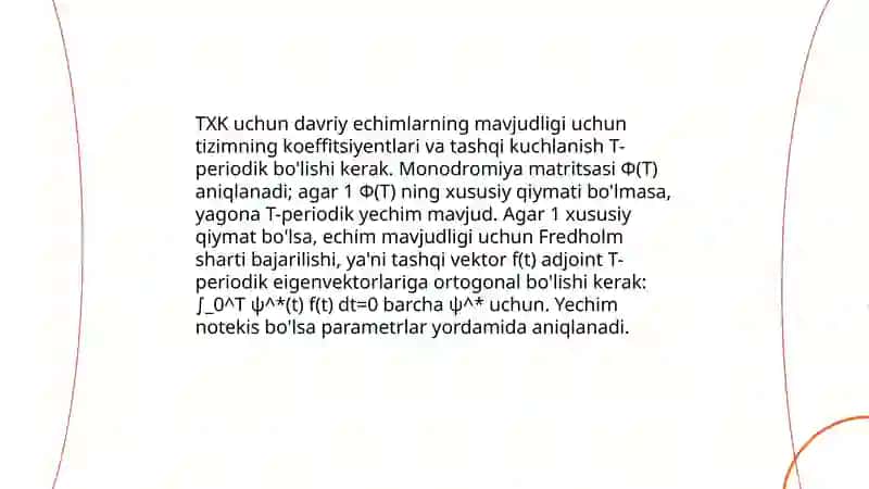 TXK davriyligini analitik usuli Abdusattor 4