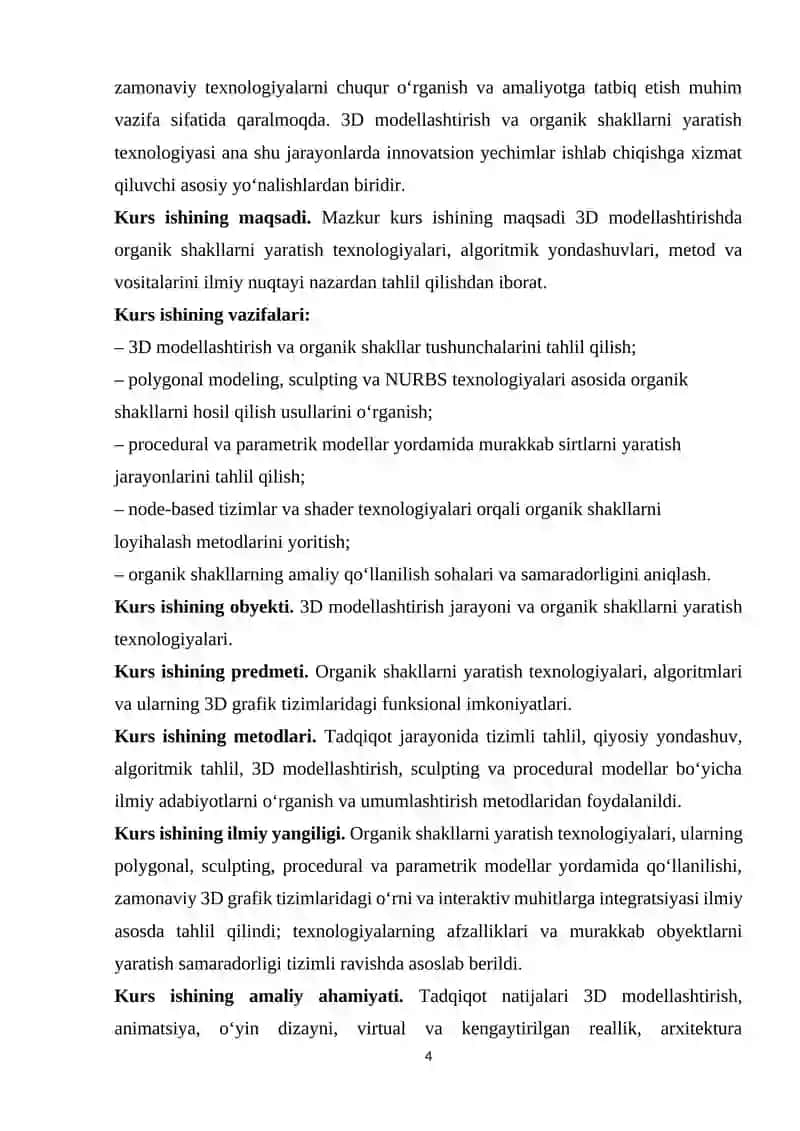 3D modellashtirishda organik shakllarni yaratish usullari 4