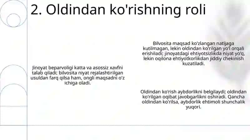 Jinoyat huquqida egri qasdning jinoiy o'z-o'ziga ishonishdan farqi 4