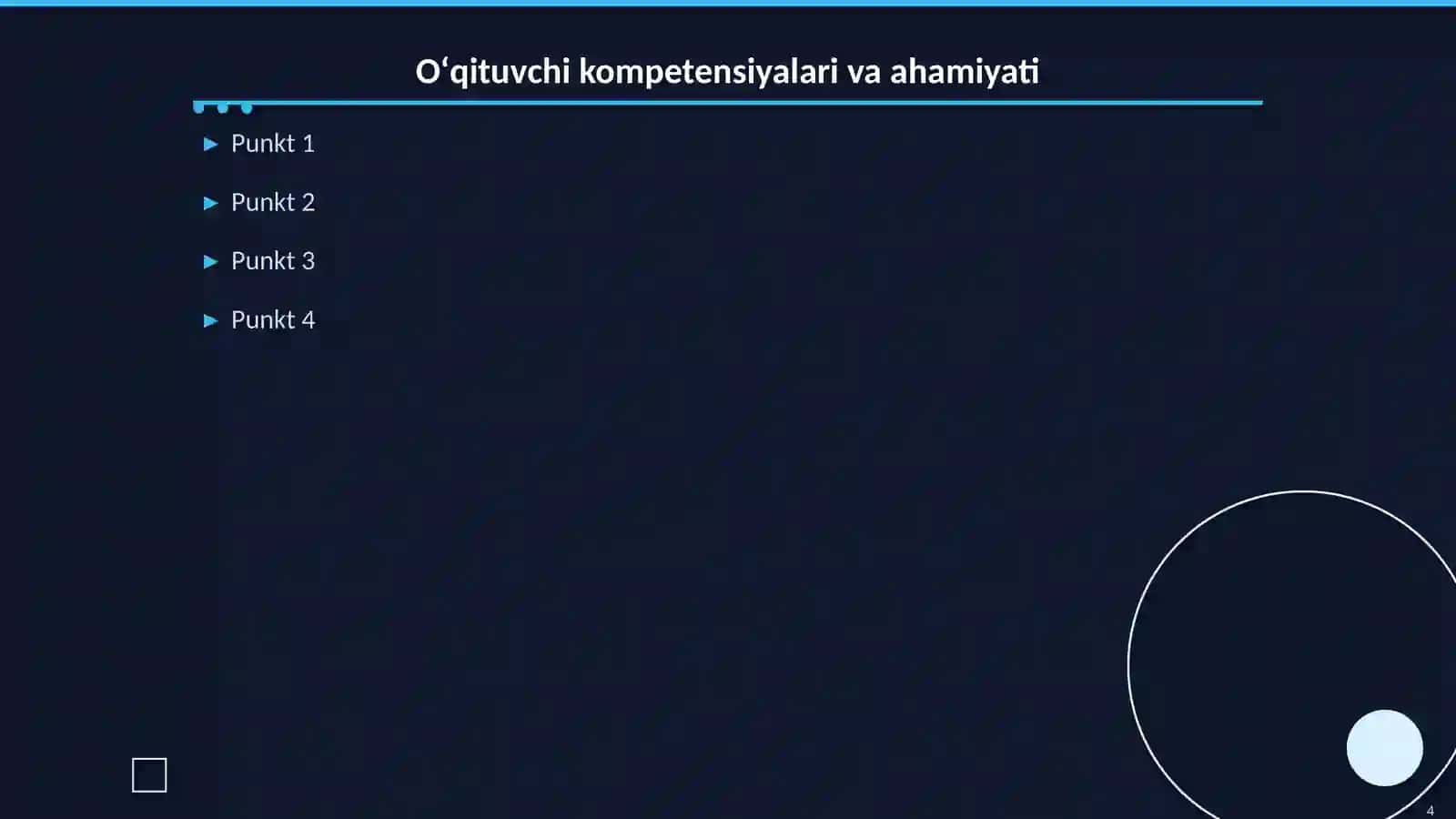 Oʻqituvchi faoliyatida muammoli vaziyatlarni hal qilish kompetensiyasi 4