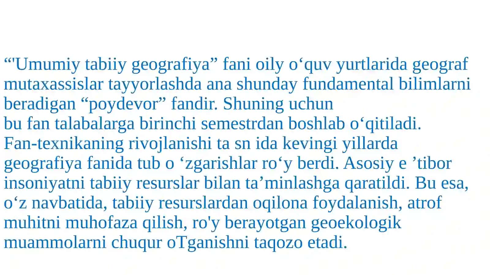 Umumiy tabiiy geografiya faniga kirish 4