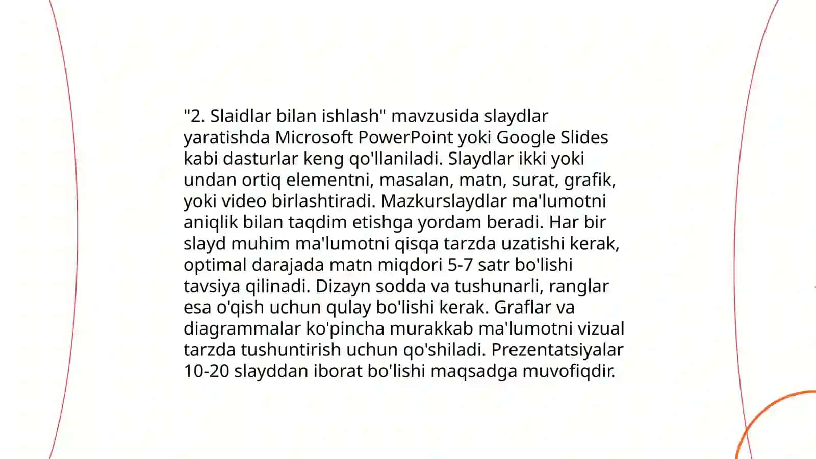 Ms Power Pointda o’rgatuvchi-interaktiv taqdimotlar yaratish 4