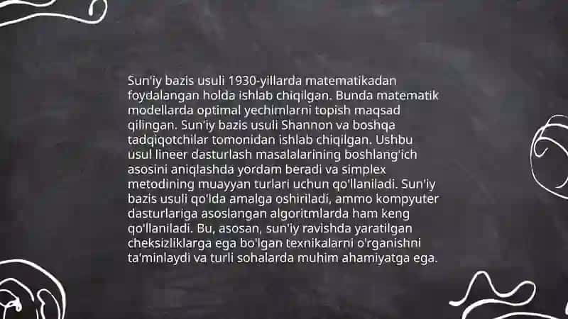 Suniy bazis usuli 4