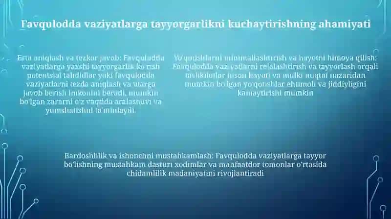 Maktabning Favqulodda Holatlarga Tayyorlik Darajasini Oshirish 4