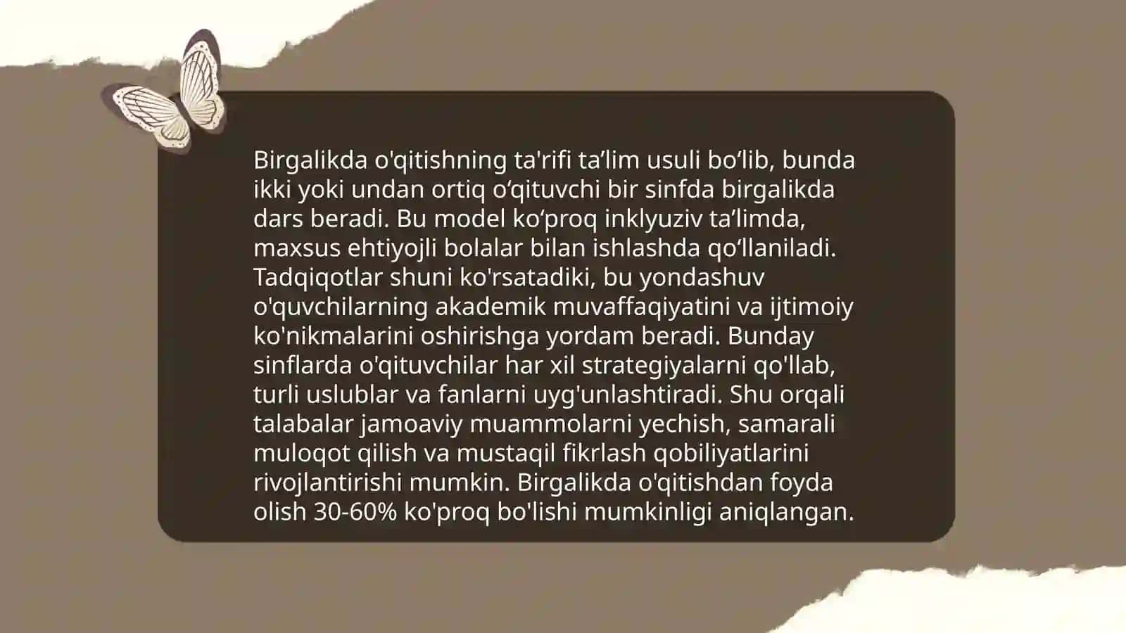 Inklyuziv va birgalikda o'qitish 4