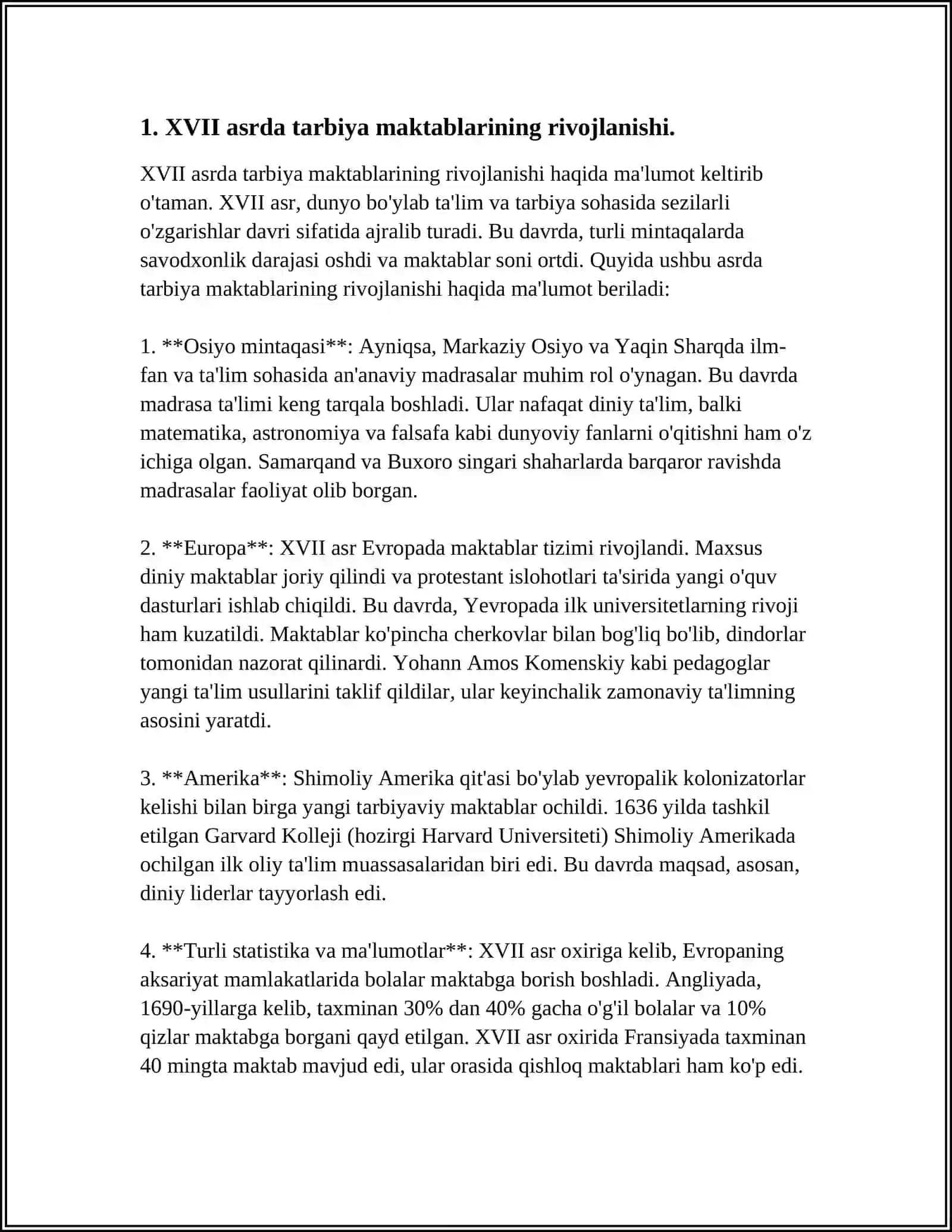 XVII ASRDAN XIX ASRNING YARMIGACHA TARBIYA MAKTAB VA PEDAGOGIKA FIKIRLARI 4