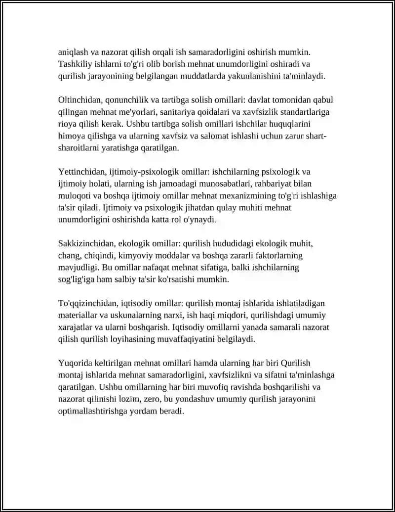 QURULISH MONTAJ ISHLARIGA MEHNAT OMILLARI TAHLILI 4