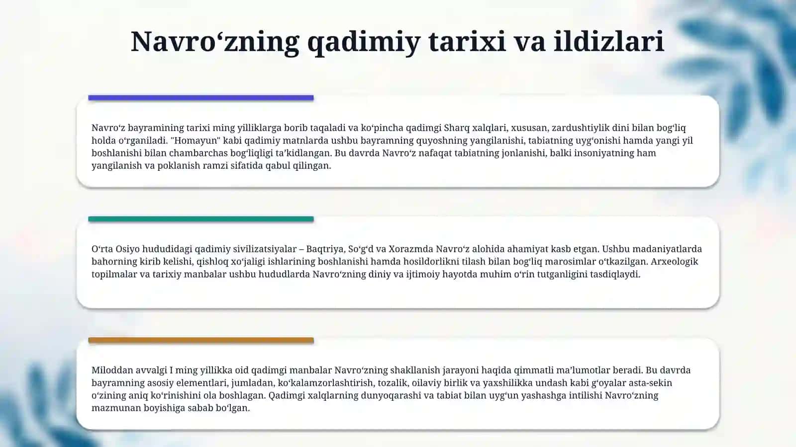 Navroʻz bayrami kelib chiqish tarixi va bogʻcha tarbiyalanuchilar doirasida tadbir ssenariysi yaratish 4