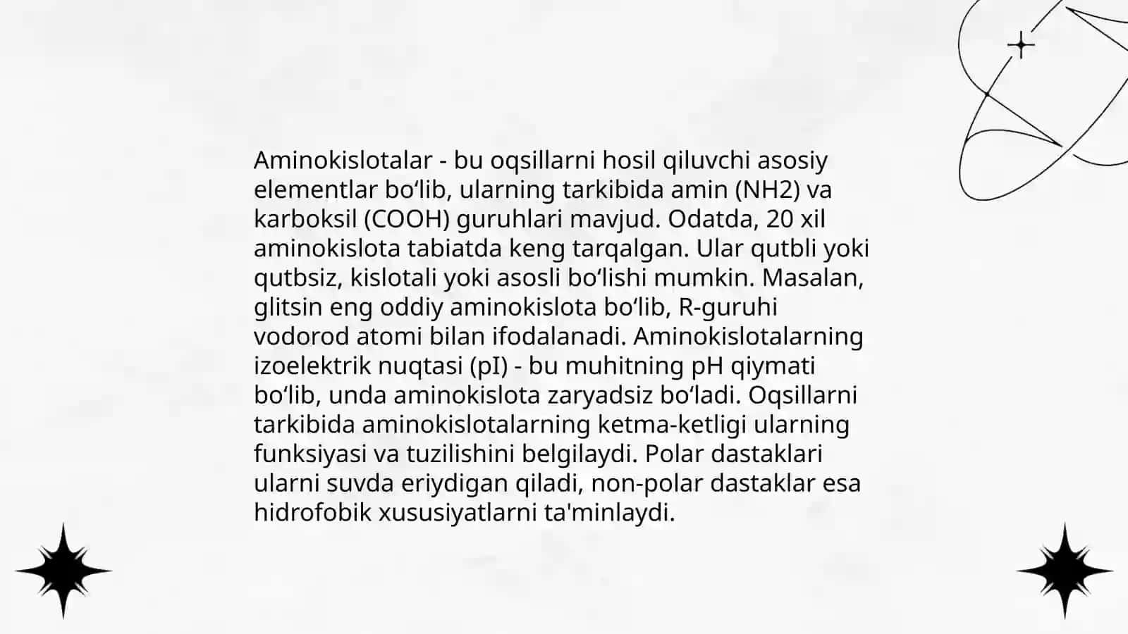 Aminokislotalar almashinuvi o’ziga xosligi 4