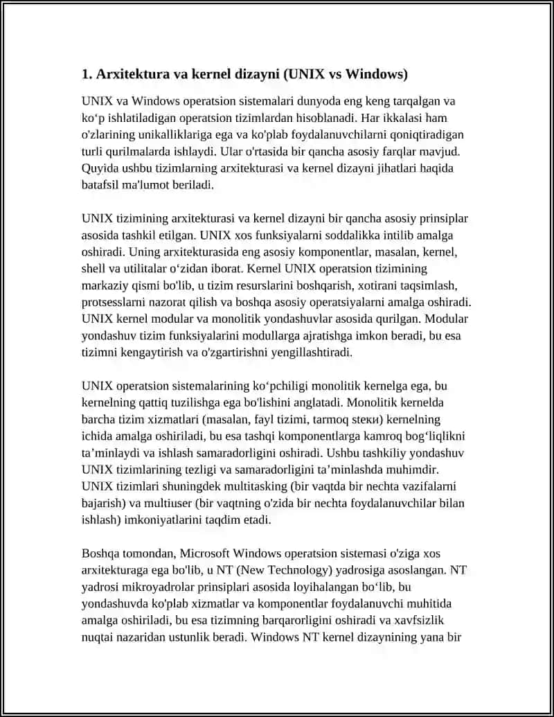 UNIX VA WINDOWS OPERATSION SISTEMALARNING QIYOSIY TAHLILI 4