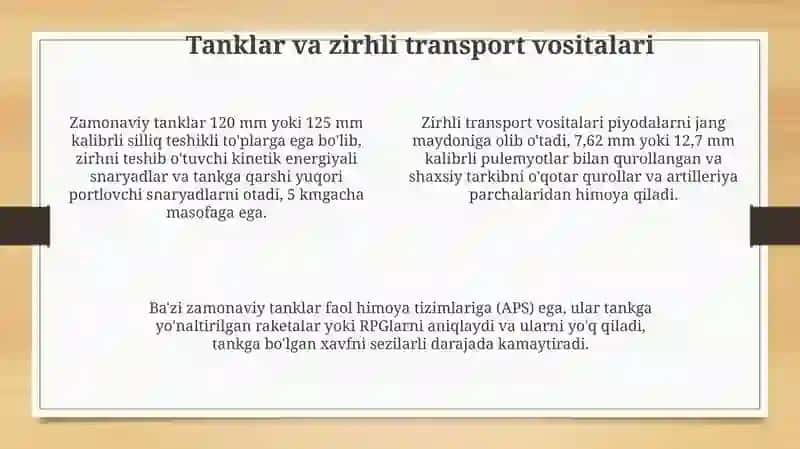 Zamonaviy armiyaning asosiy qurol-aslahalari 4