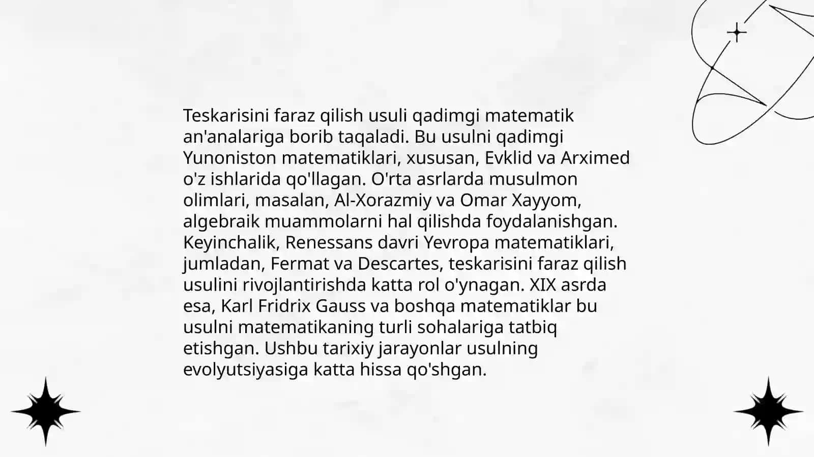 Teskarisini faraz qilish usuli 4