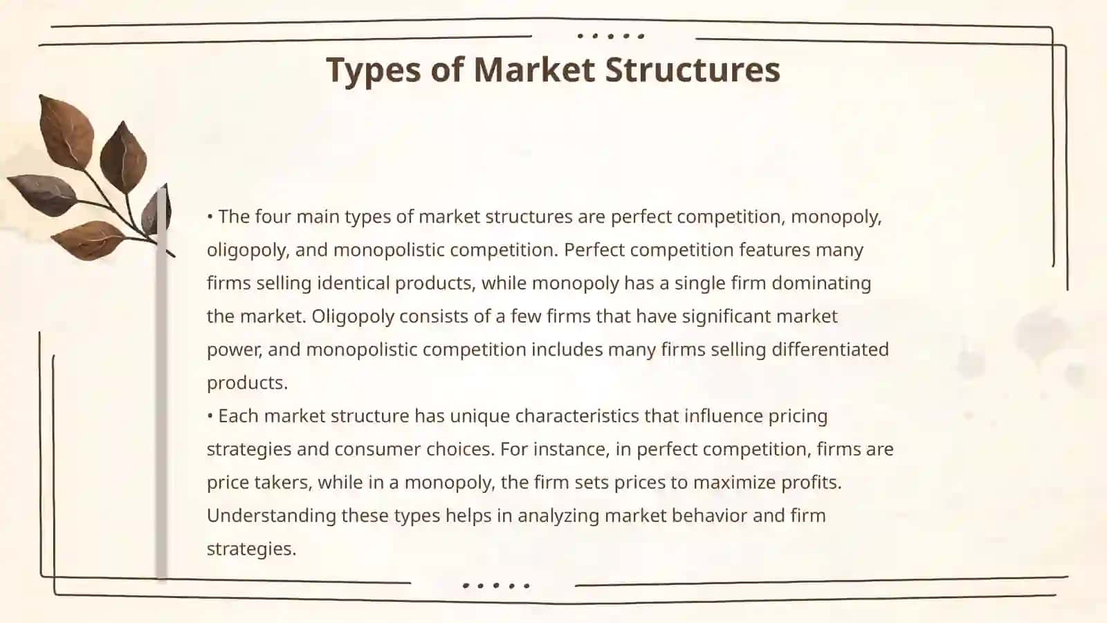 Markat structure and competition 4