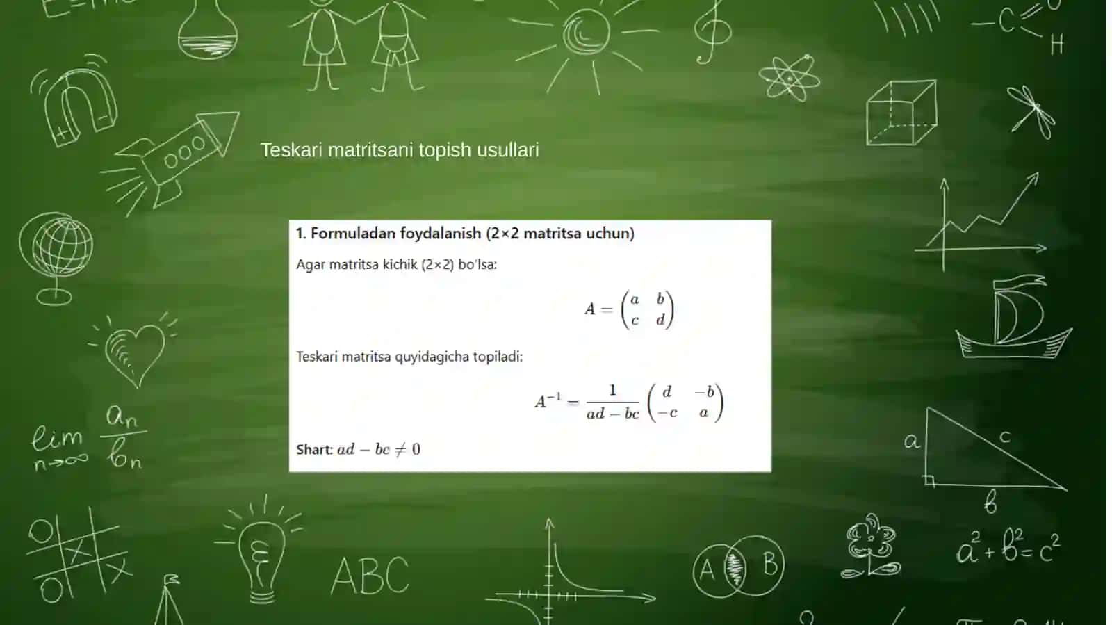 Teskari matritsalar va matritsa rangi 4