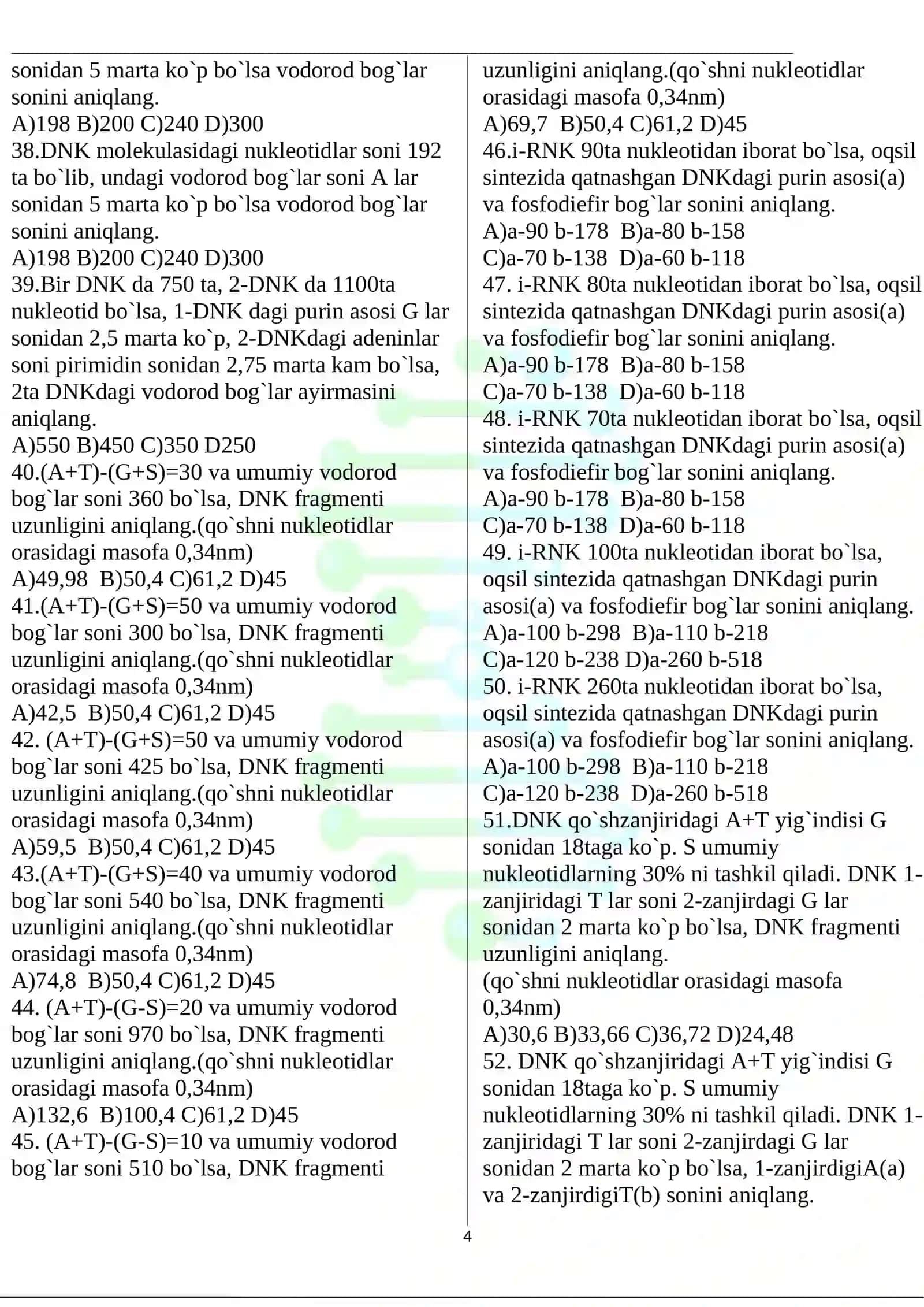 DNK, RNK- ZANJIRI VA OQSIL BIOSINTEZI 4