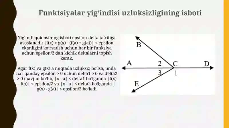Funksiya yigʻindisi koʻpaytmasi va bolinmasining uzluksizligi isbotlari 4