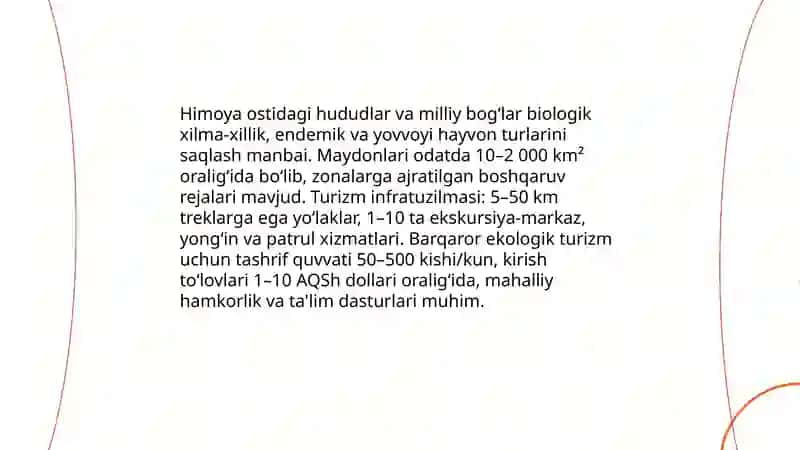 Ekologik turizmni rivojlantirish resurslari 4